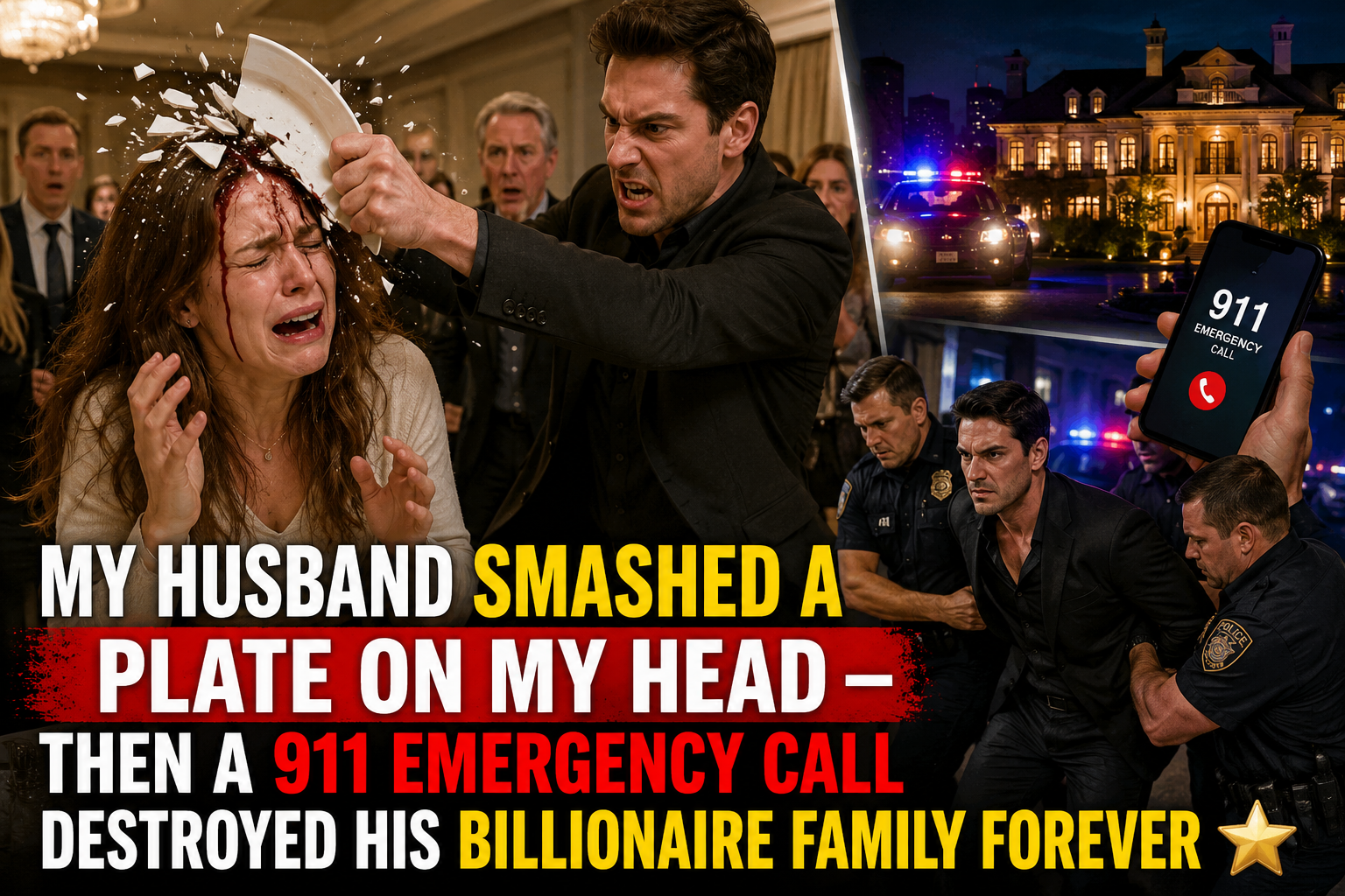 🔥 My husband smashed a plate on my head — Then a 911 emergency call destroyed his billionaire family forever ⭐