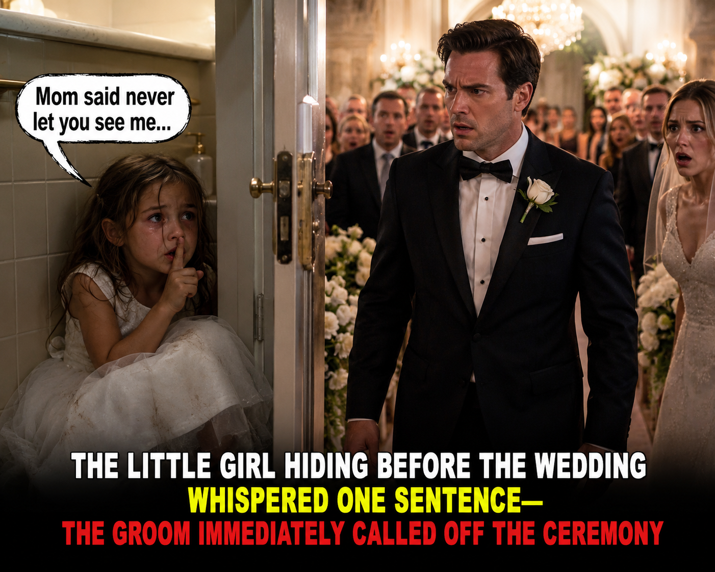 🔥 The Little Girl Hiding Before the Wedding Whispered One Sentence—The Groom Immediately Called Off the Ceremony