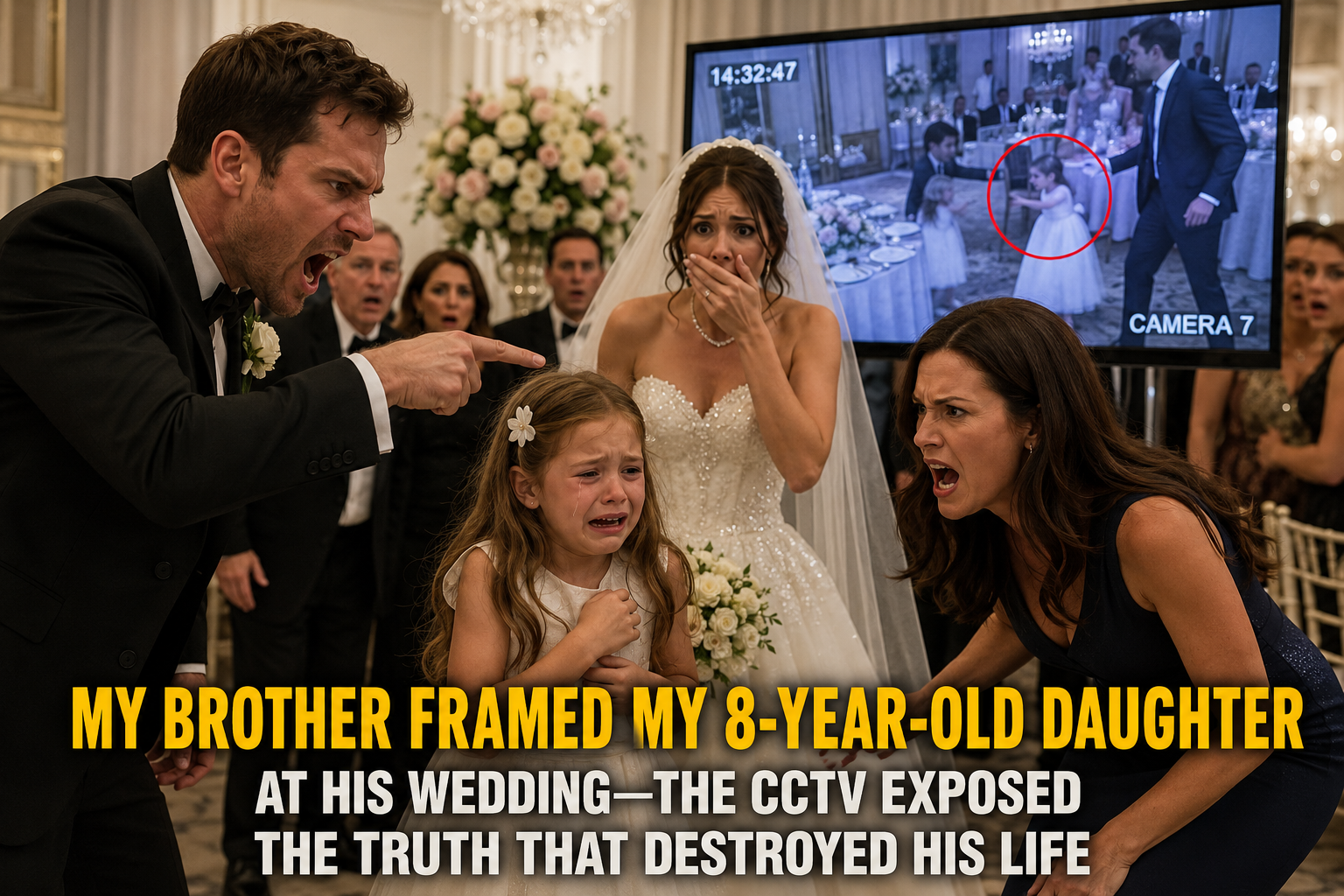 My Brother Framed My 8-Year-Old Daughter at His Wedding—But the CCTV Exposed the Family Secret Behind My Husband’s Death