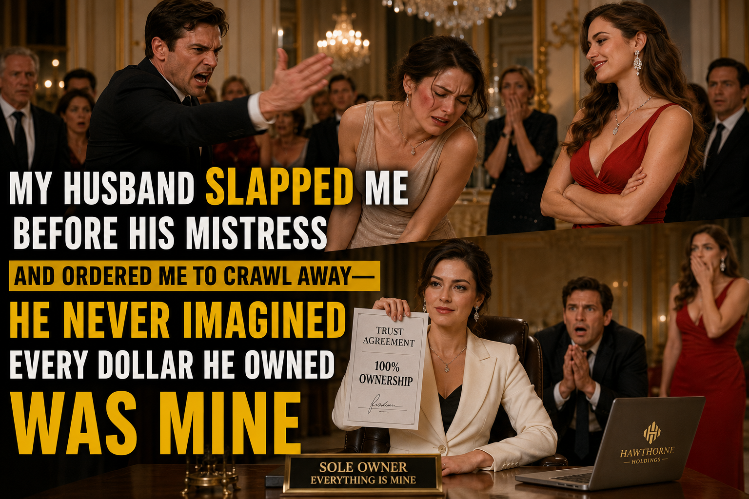 My Husband Slapped Me Before His Mistress and Ordered Me to Crawl Away—He Never Imagined Every Dollar He Owned Was Mine