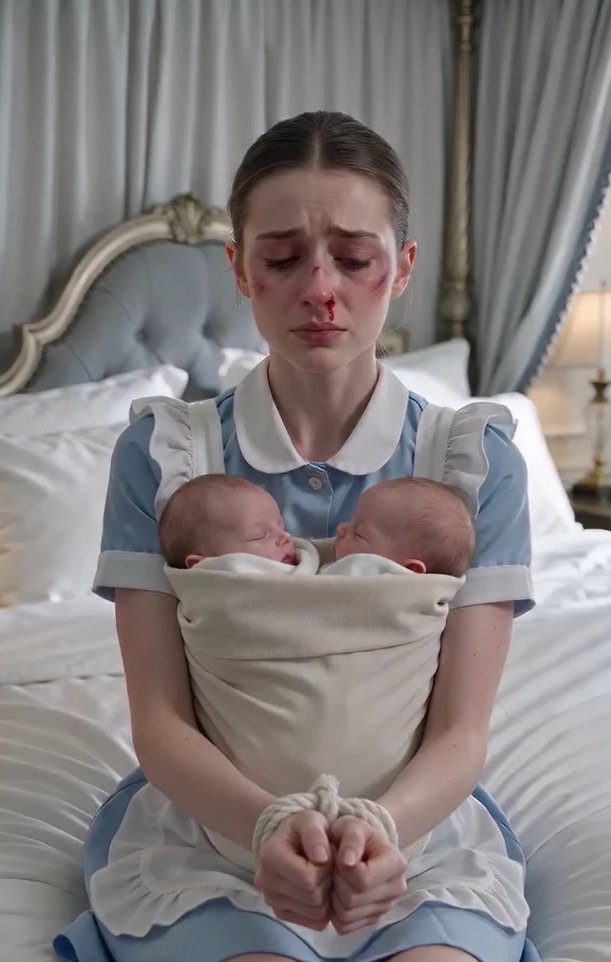 **I came home expecting an ordinary evening. Instead, I found my nanny tied to my bed with my one-year-old twins strapped tightly against her chest.**