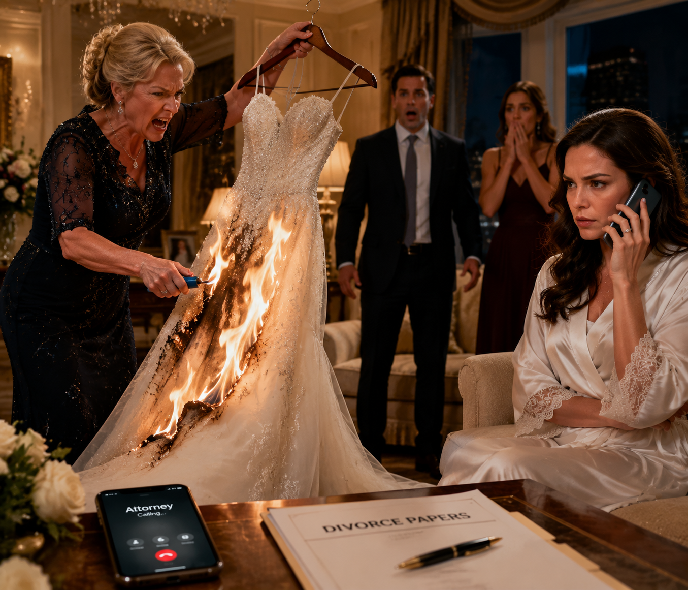 My Mother-in-Law Burned My Wedding Dress—Then One Phone Call Destroyed Her Perfect Life