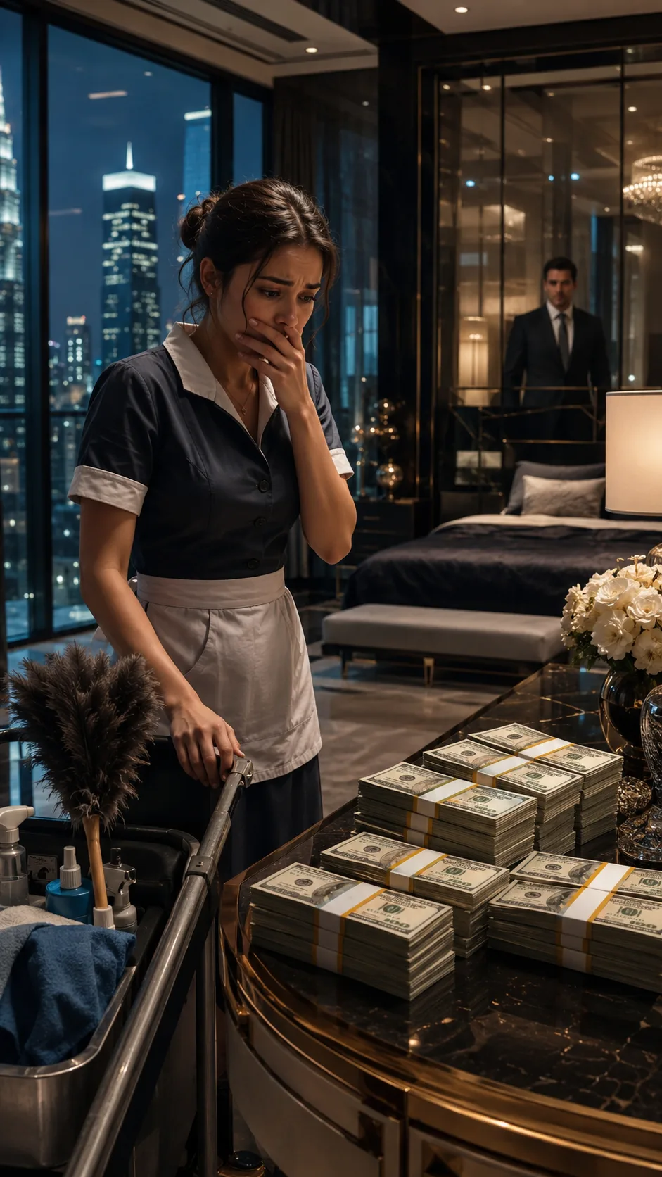 She thought she had finally found a way to pay her father’s medical bills… until she discovered the $300,000 on the billionaire’s dresser was never meant to be stolen.