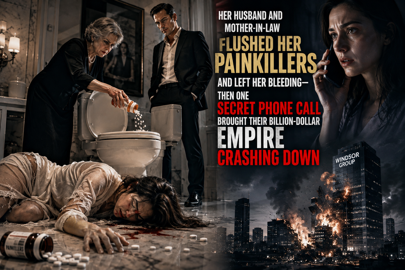 Her Husband and Mother-in-Law Flushed Her Painkillers and Left Her Bleeding—Then One Secret Phone Call Brought Their Billion-Dollar Empire Crashing Down