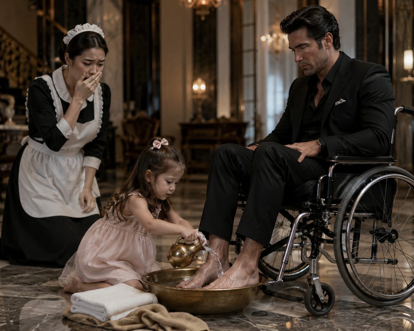 “I’ll Wash Your Feet… Then You’ll Walk Again,” the Maid’s 3-Year-Old Told the Mafia Boss — What She Found Changed Everything