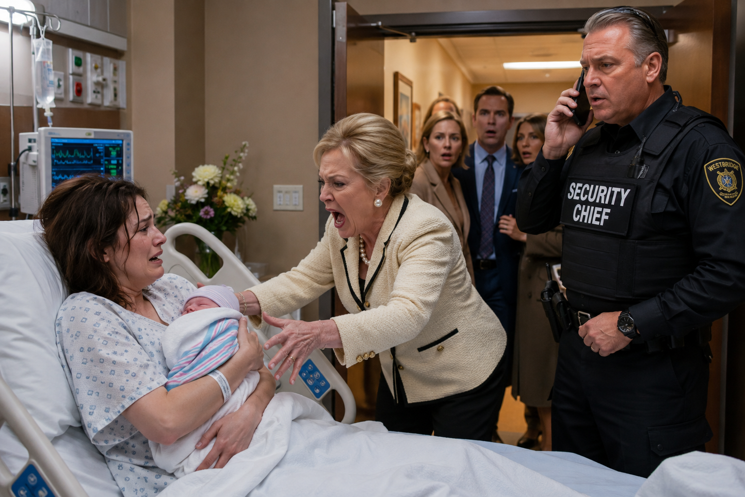 My Mother-in-Law Tried to Steal My Newborn After My C-Section—Then the Security Chief Called Me “Judge Bennett”