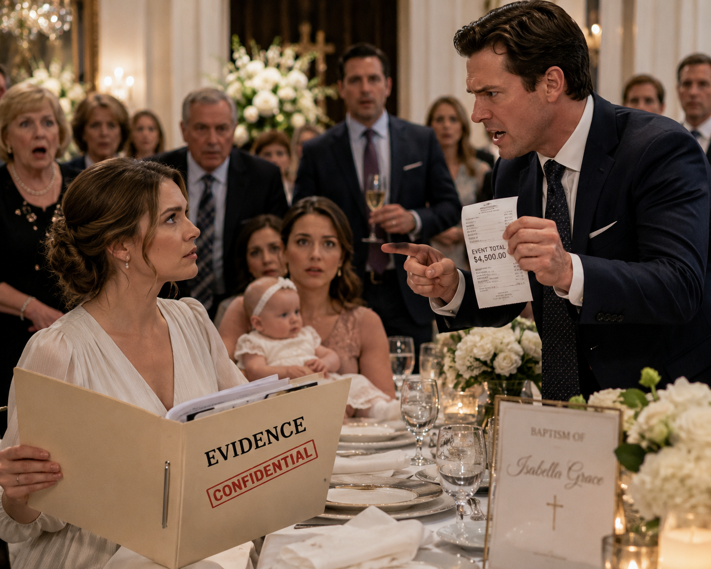 At Our Daughter’s Baptism, My Husband Told Me to Pay the $4,500 Bill—So I Opened the Folder That Destroyed His Perfect Image