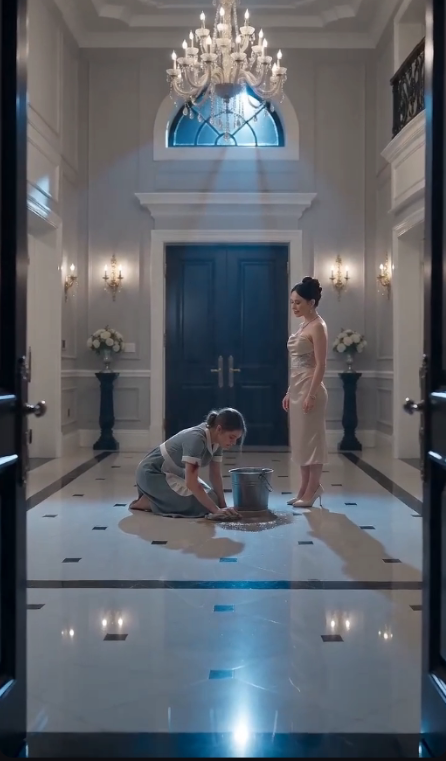 “The Servant on the Floor — The Moment a Billionaire Recognized the Girl Everyone Abused”