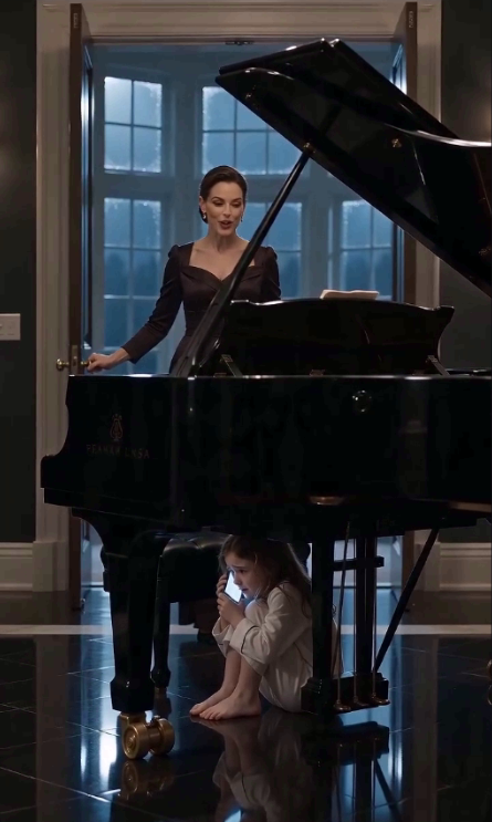 “The little girl hid under the piano… and called her billionaire father.”