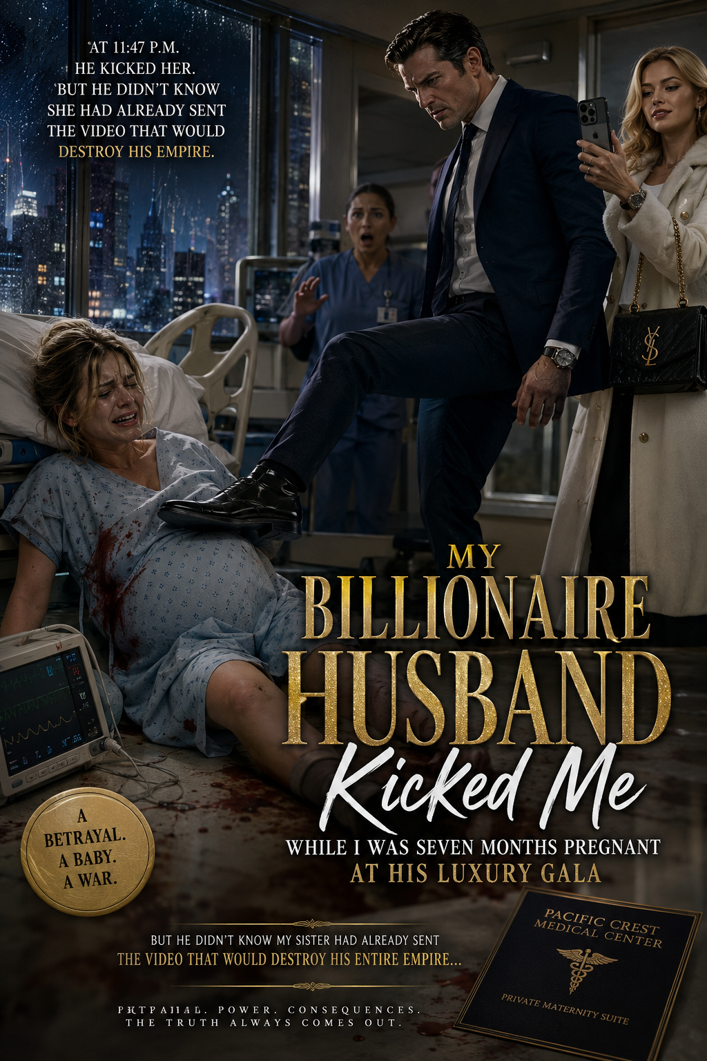 "My Billionaire Husband Kicked Me While I Was Seven Months Pregnant at His Luxury Gala—But He Didn’t Know My Sister Had Already Sent the Video That Would Destroy His Entire Empire...