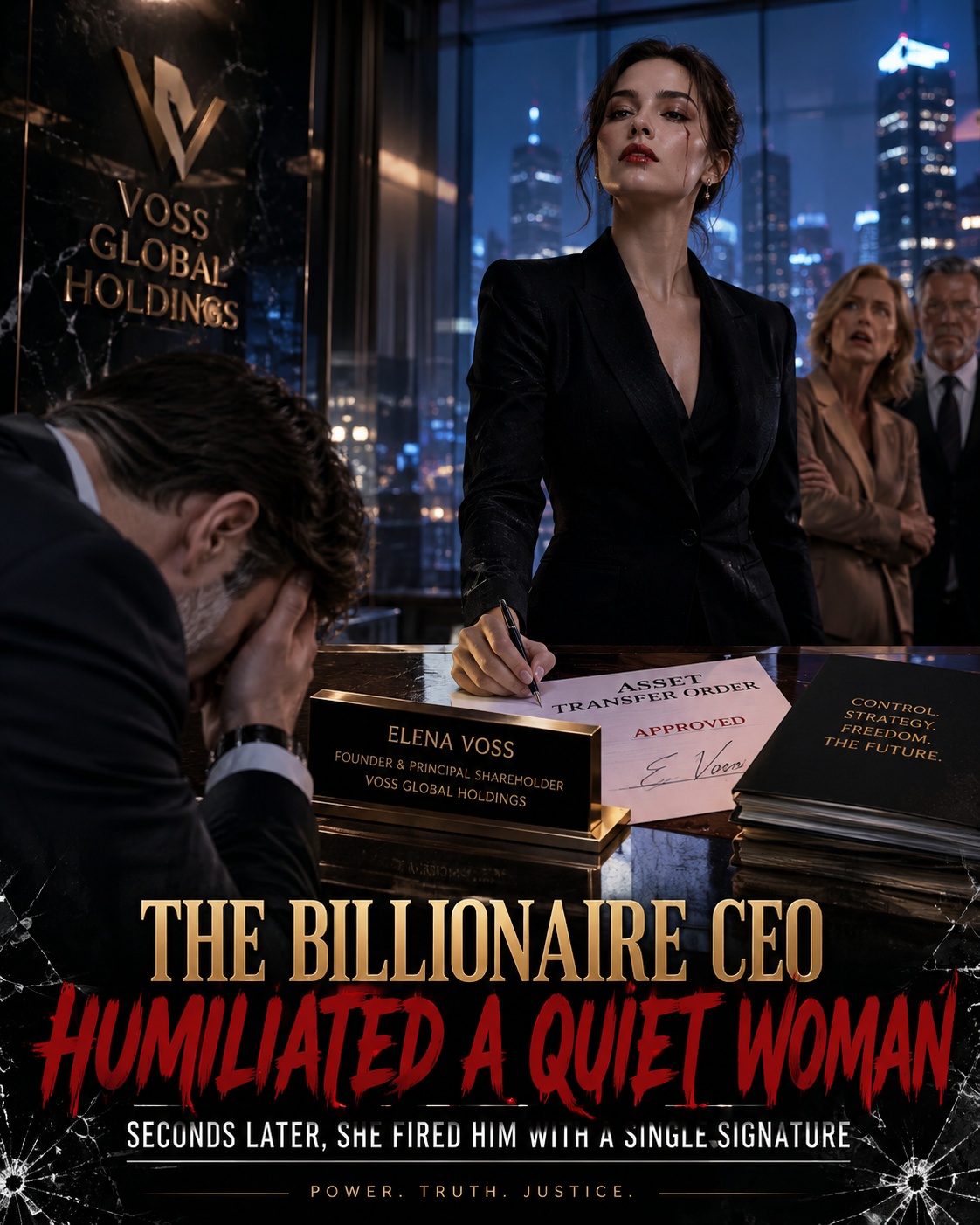 "The billionaire CEO humiliated a quiet woman—seconds later, she fired him with a single signature.""2