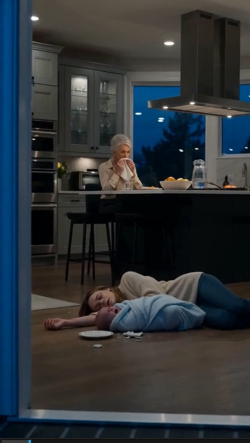I came home two hours early.  My wife was unconscious.  My baby was crying so hard his face had turned red.  And my mother sat at the kitchen table eating roast chicken.  Calmly.