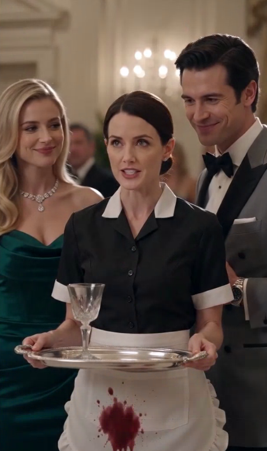 "The arrogant guest humiliated the clumsy waitress. The senior executive suddenly bowed to her."1