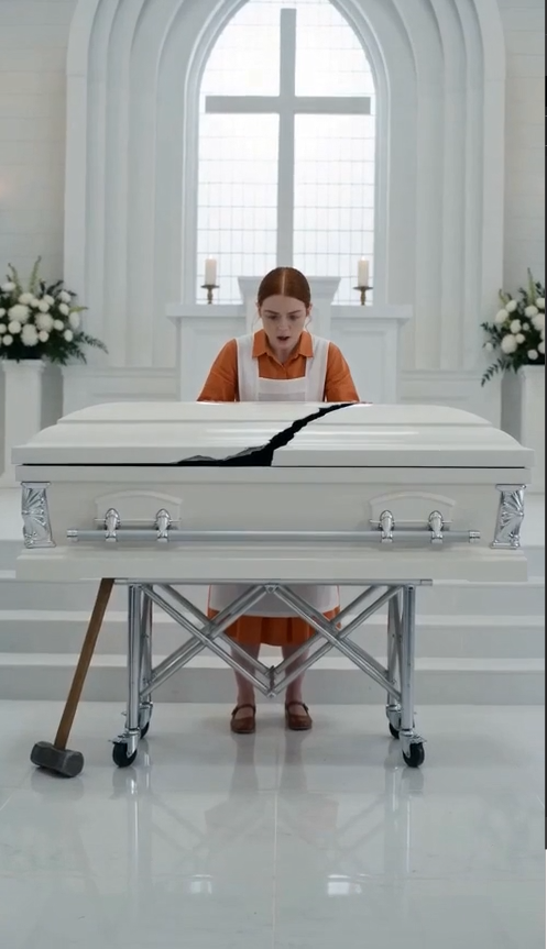 The crack of a sledgehammer tore through the solemn silence of the pristine white sanctuary.