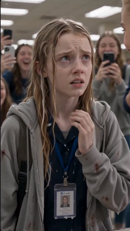 The poor girl mocked for being the daughter of the school janitor — suddenly has milk poured over her head in front of hundreds of students.