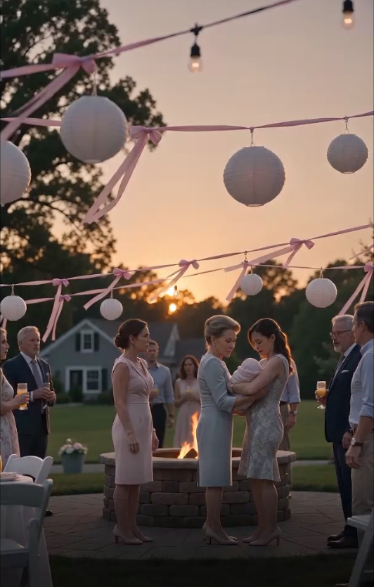 At My Backyard Baby Shower, My Mother Lifted My Six-Week-Old Daughter and Said, "You Gave Birth Before Your Sister. You Betrayed the Order of Our Family." Then She Threw Lily Toward the Fire—I Didn't...