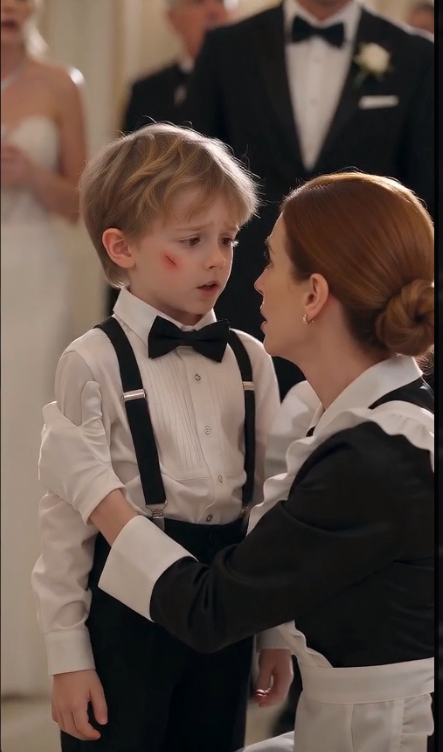 "The entire ballroom fell silent the moment a wealthy woman struck a young boy in front of hundreds of stunned guests. To her, he was just the maid’s son.