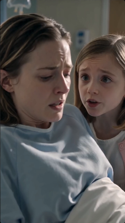 Minutes after giving birth, my 8-year-old daughter whispered, “Mommy… hide under the bed.” What I heard next terrified me.