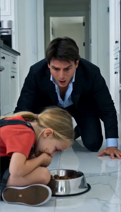 The billionaire froze when he found his 7-year-old daughter eating dog food on the pantry floor.  Not because of the mess...  Because of the fear in her eyes.