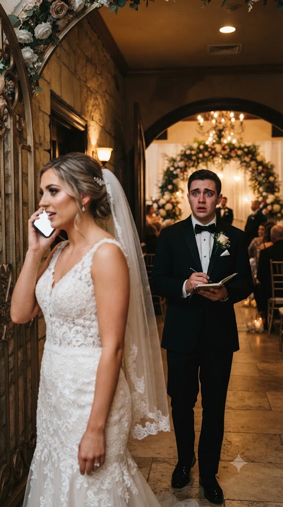 Minutes before the wedding ceremony, the bride secretly reveals her true plan during a phone call. She thinks no one can hear her—until she turns around and realizes the groom has heard every single word.