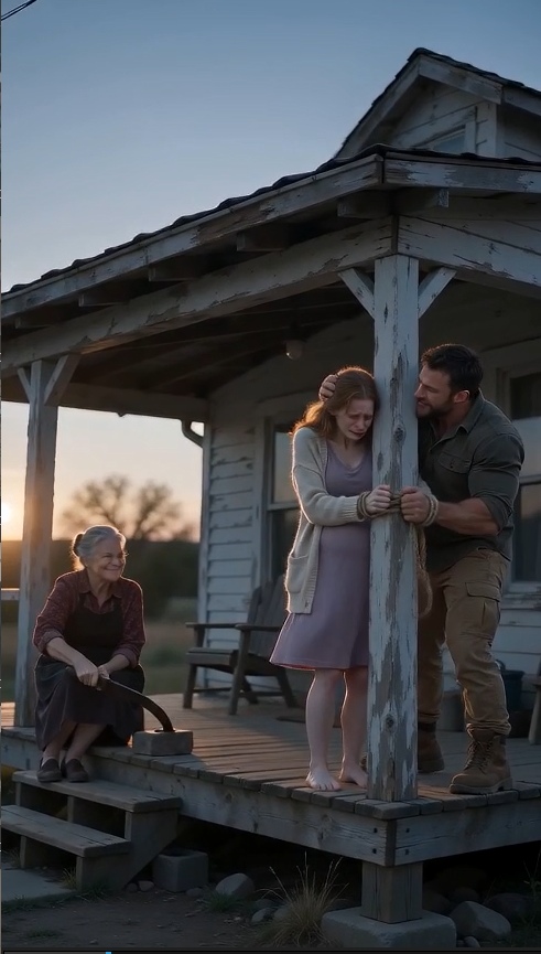 Every morning in our rundown Texas rental, my husband dragged me to the backyard, tied my hands to the porch pillar, and lashed my pregnant belly while yelling, “All you make is worthless daughters—you’re a broken wife!”