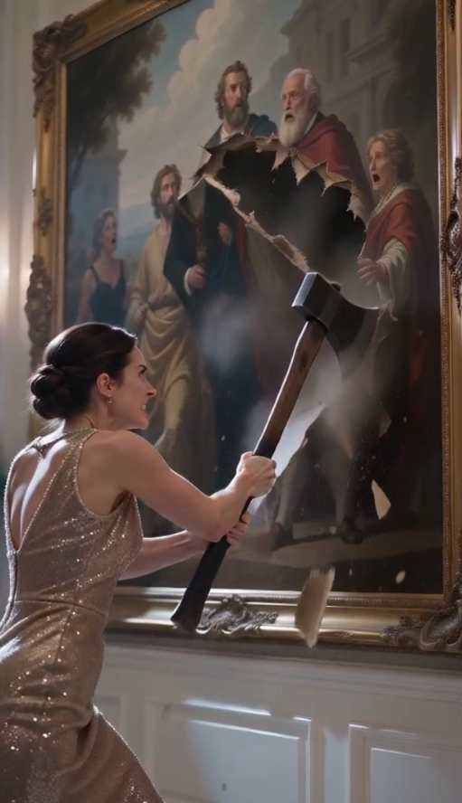 She Smashed a Painting at a Royal Gala—Then a Missing Child Cried From Inside the Wall  SHORT HOOK CAPTION