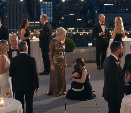 The rooftop glittered above Manhattan like a suspended constellation.