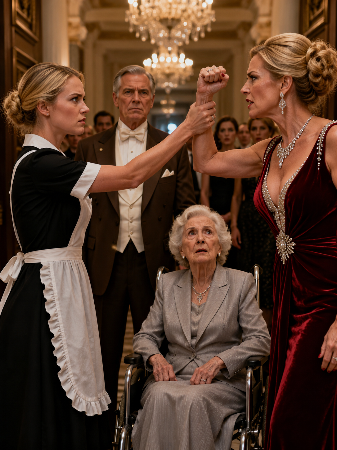 She Grabbed a Billionaire’s Wife Mid-Slap—What Happened Next Shocked the Entire Mansion