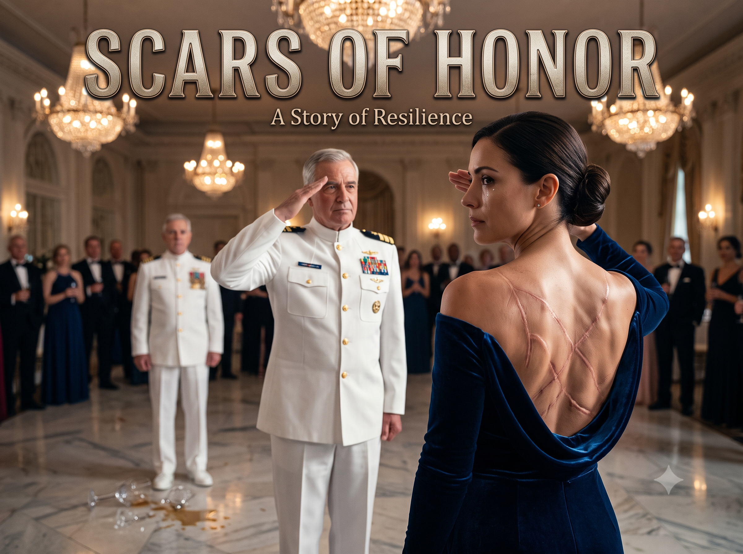 The shocking truth behind the scarred back of the female officer at the million-dollar gala brought everyone to tears!