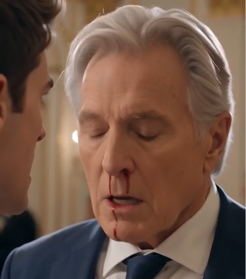 The sound of it landed harder than the blow itself. Martin Vale’s head turned sharply toward the chandelier light.
