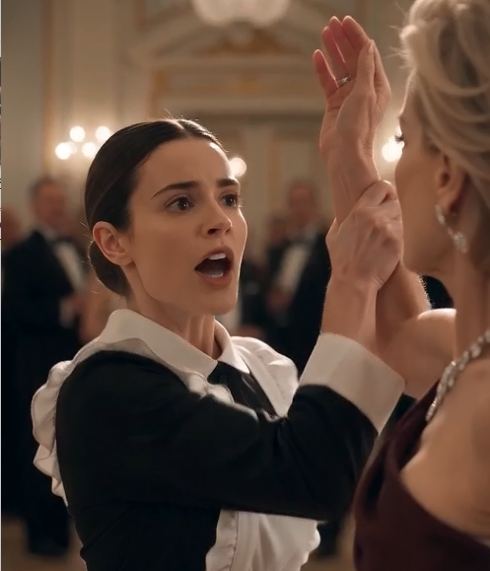 A Rich Socialite Tried to Strike a Helpless Elderly Woman… Until the Maid Grabbed Her Wrist and Everything Changed