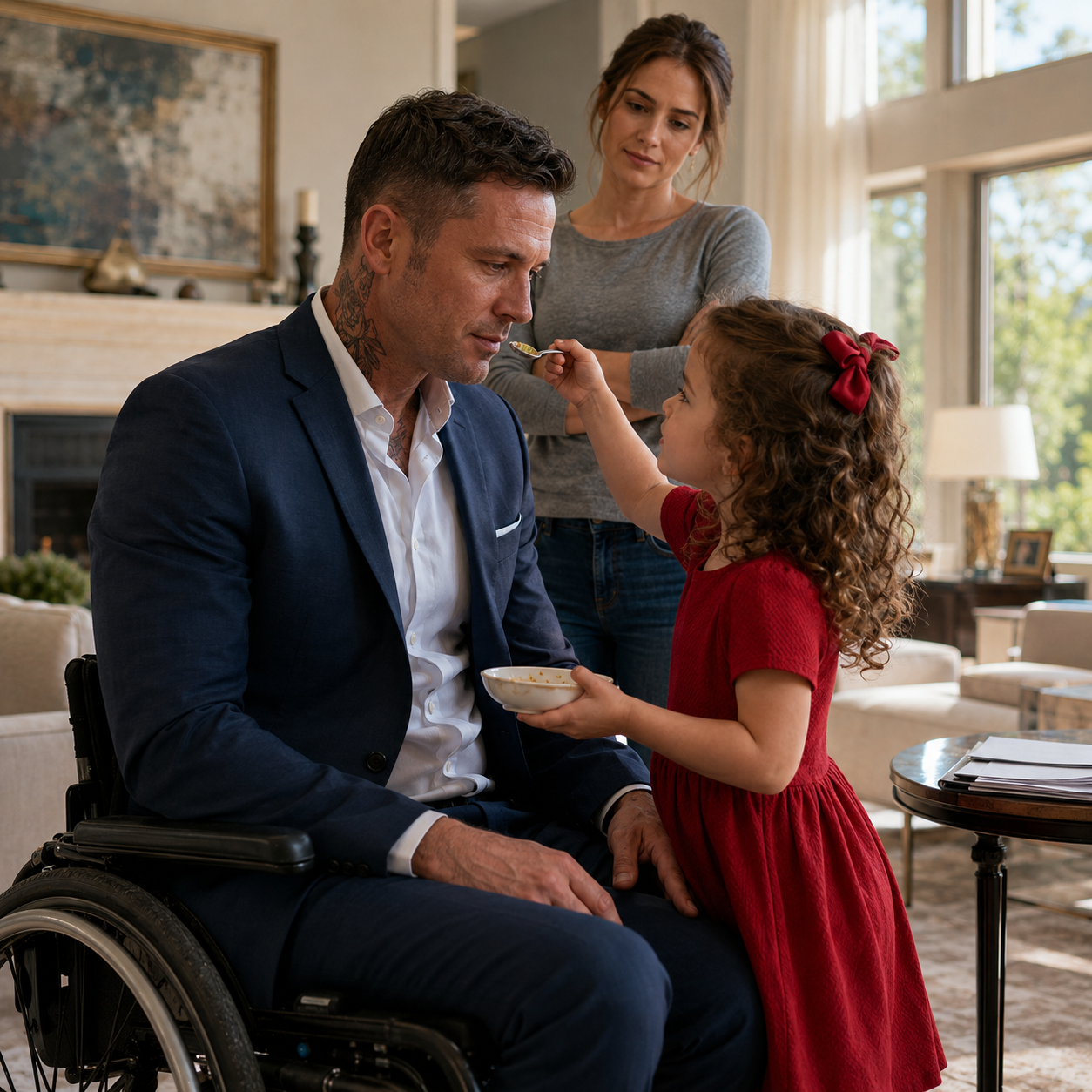 The Little Girl Fed the Man in the Wheelchair—Then He Realized Who She Really Was