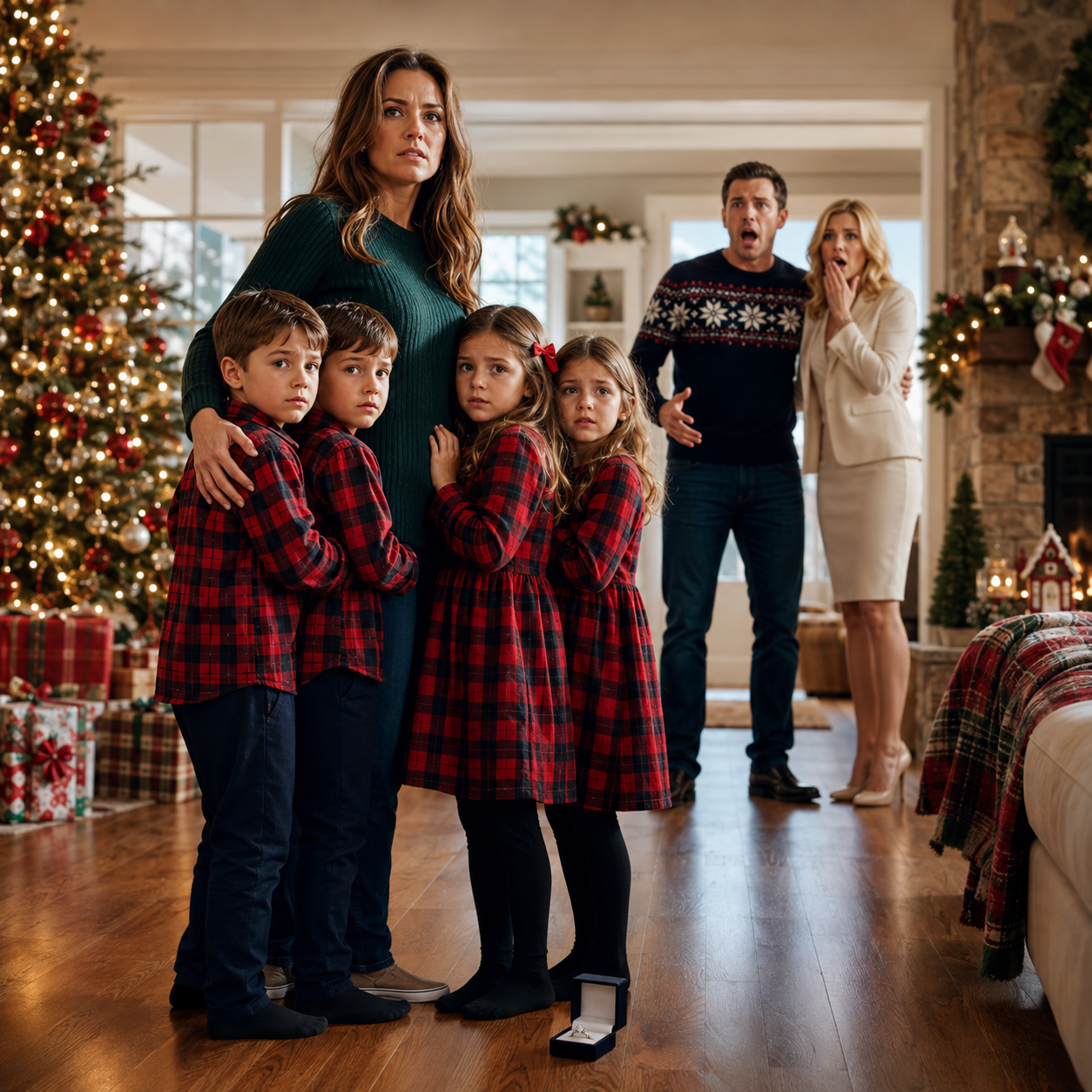 At a Christmas, Four Children Forced Their Father To Face...
