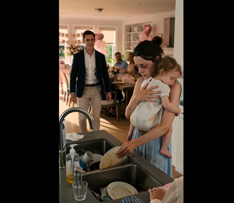I left work early on my son's first birthday and my wife washed dishes with our sick baby in her arms.