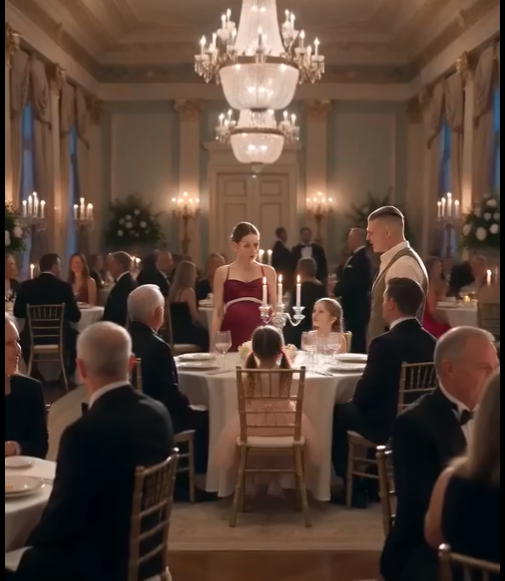 The maid in the doorway my five year old daughter stood up during my engagement dinner pointed directly at my pregnant fiancée and announced to two hundred guests that.
