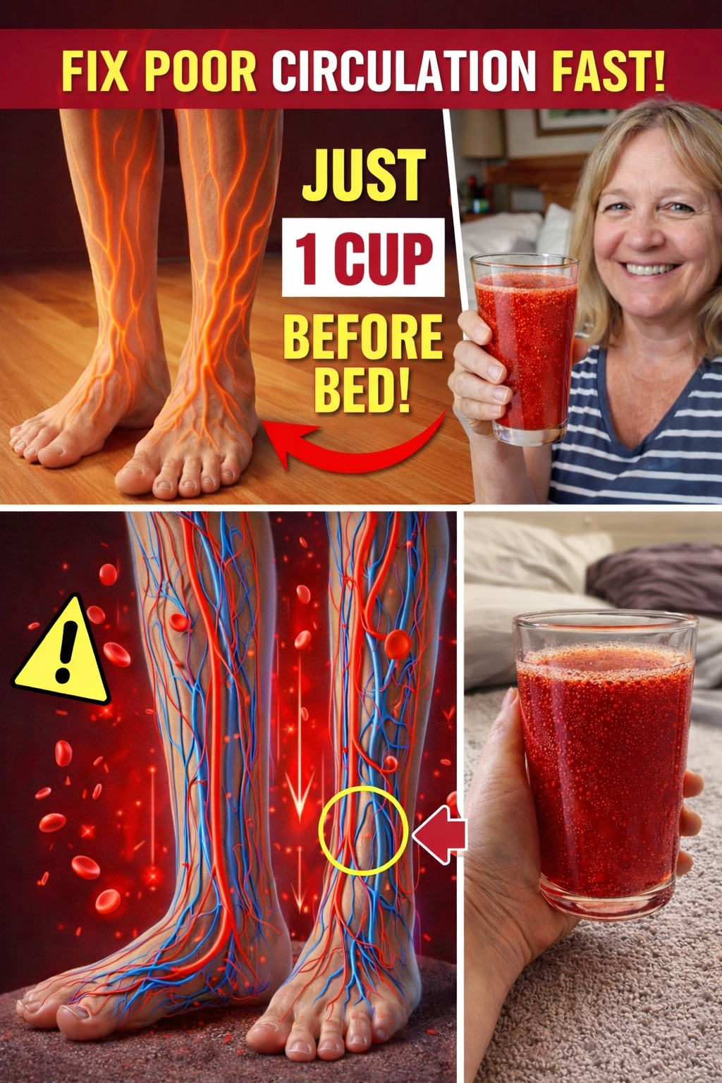 SENIORS: This One Drink May Help Increase Blood Flow 1to Your Legs & Feet in 24 Hours 2