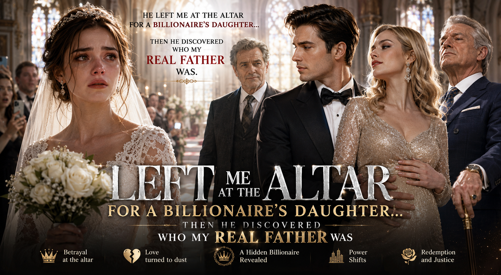 My fiance left me at the altar for a billionaire's daughter... then he discovered who my real father was.