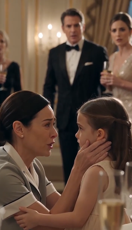 Everyone thought the mute little girl was acting strangely when she suddenly ran across the room at her father’s engagement party and threw her arms around the housemaid. Guests laughed, assuming it was just another childish moment… until the girl looked up and clearly said one word for the very first time: “Mama.”