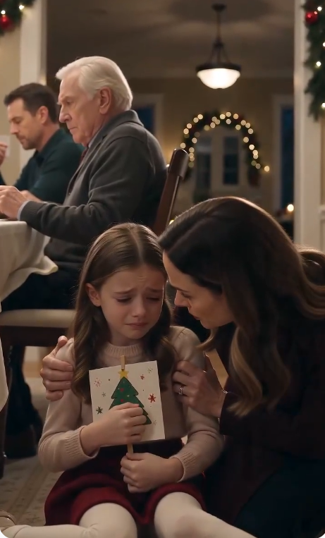 My father shoved my nine-year-old daughter away from the Christmas table- Four Words Later, He Went Pale