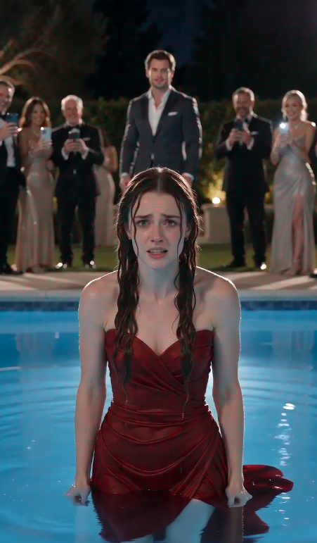 He Pushed Her Into the Pool to Humiliate Her—Then a Billionaire Called Her "My Daughter