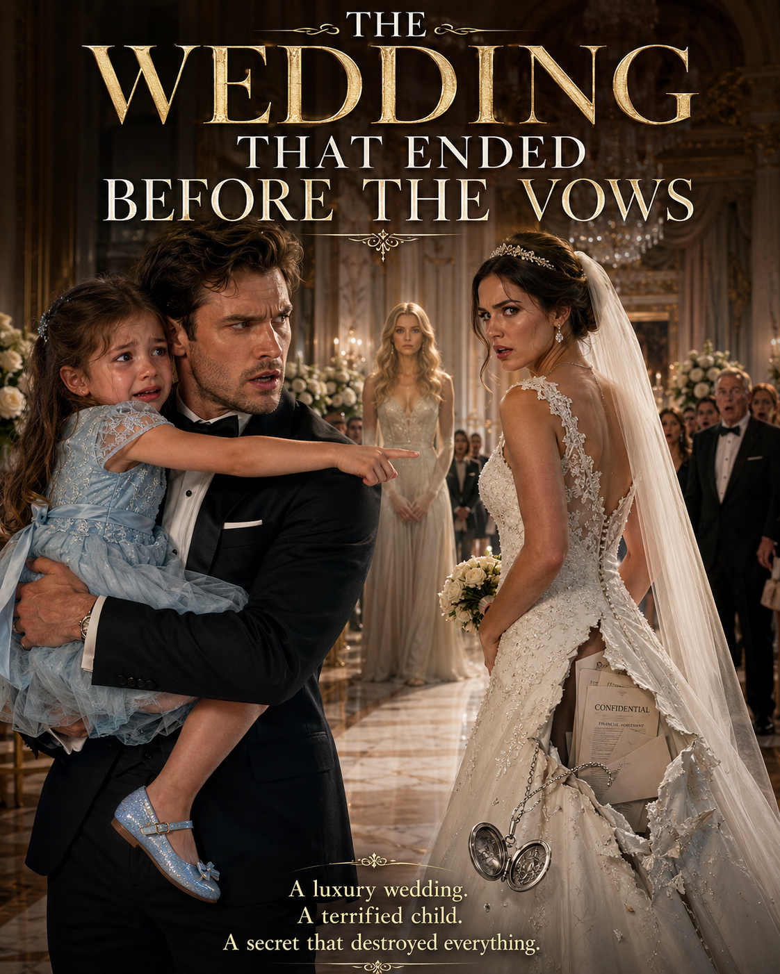 His Daughter Stopped the Wedding—Then the Bride’s Hidden Secret Fell From Her Dress