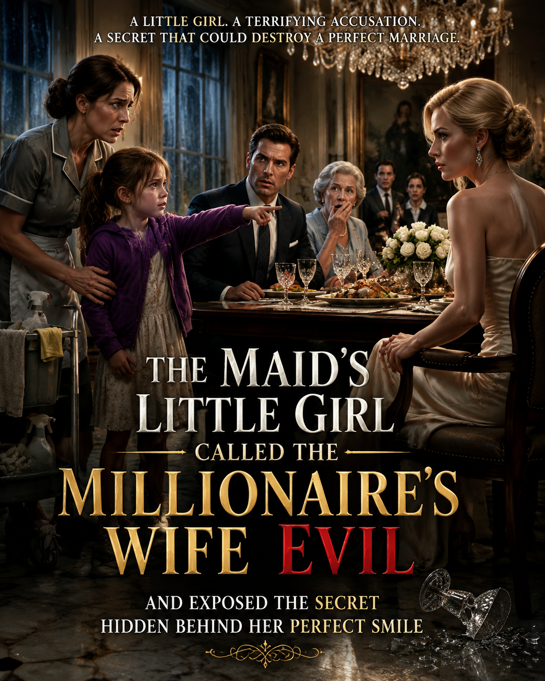 The Maid’s Little Girl Called the Millionaire’s Wife Evil at Dinner — And Exposed the Secret Behind Her Perfect Smile