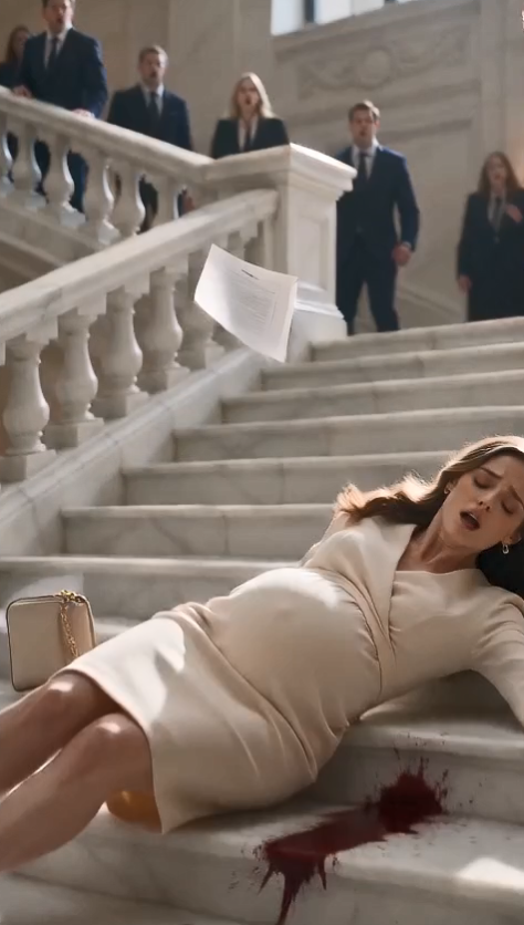 The mistress pushed His Eight-Month-Pregnant Wife Down the Courthouse Stairs... But She Never Realized the Injured Woman's Brother Was the Most Ruthless Attorney in the State.