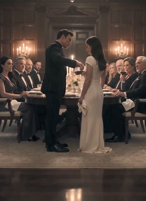 My father poured red wine down the front of my dress and looked at thirty guests before saying, “Now she finally looks the way she came. Completely out of place.”