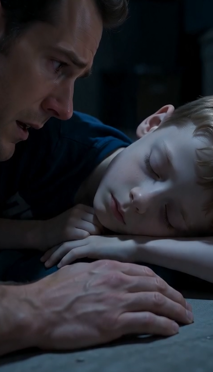 He came to pick up his eight-year-old son... but found him locked alone in a freezing basement.