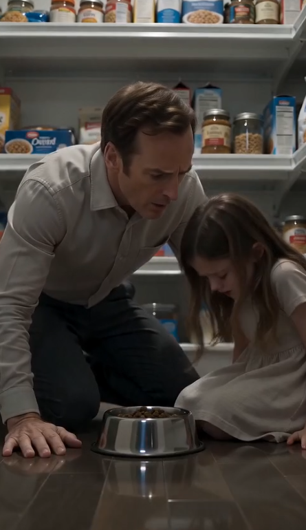 The billionaire stopped cold the moment he found his seven-year-old daughter kneeling on the pantry floor... eating dog food straight from the bowl.