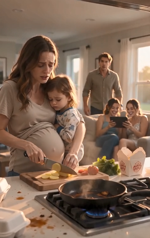 I had been gone for five days, but nothing prepared me for what I saw when I opened the door: my wife juggling dinner and our sick toddler, while my mother and sister sat nearby on their phones.