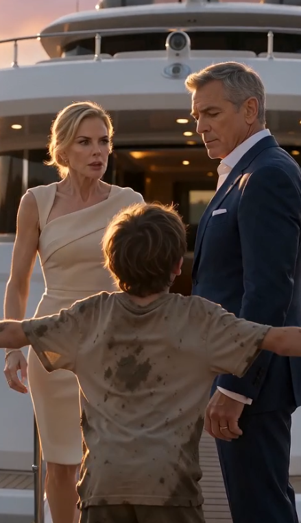 The Mud-Covered Boy Stopped a Billionaire From Boarding His Yacht—Then the Secret in His Pocket Exposed His Wife’s Deadly Plan