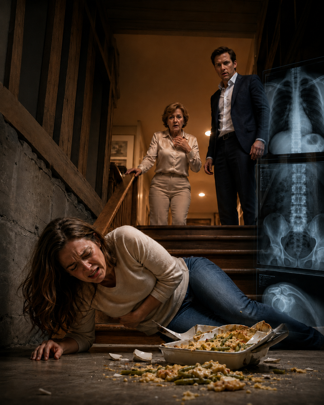 My Mother-in-Law Pushed Me Down the Stairs—Then the X-Rays Exposed What My Husband Had Been Hiding