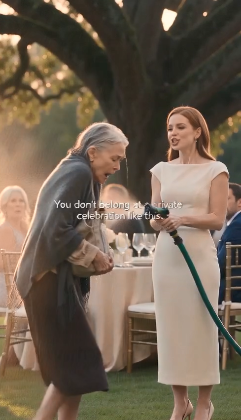 During my son’s engagement celebration, his future bride blasted me with a garden hose in front of thirty guests and sneered,